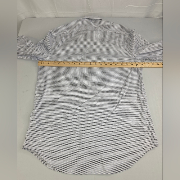 Michael Kors Men's White Blue Patterned Button Down Shirt Size Medium CO-2685 - Picture 7 of 10